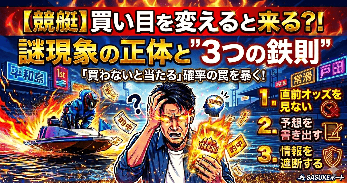 競艇で買い目を変えると来る現象の正体と対策のアイキャッチ画像